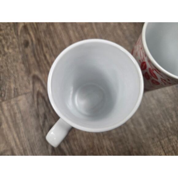 Starbucks Fall Leaves Autumn Leaf 11oz Coffee Mug Cup Red Burgundy White Lot of2 - Picture 3 of 5